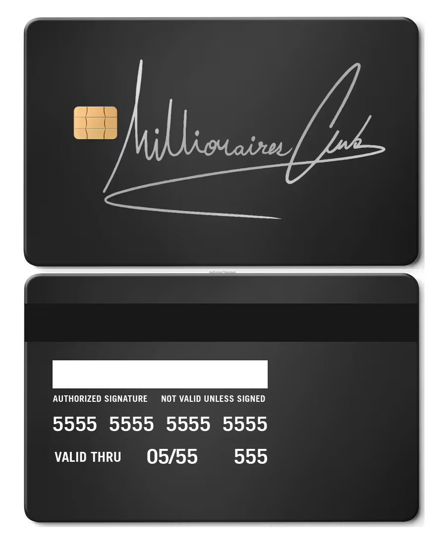 Millionaires Club Metal Card