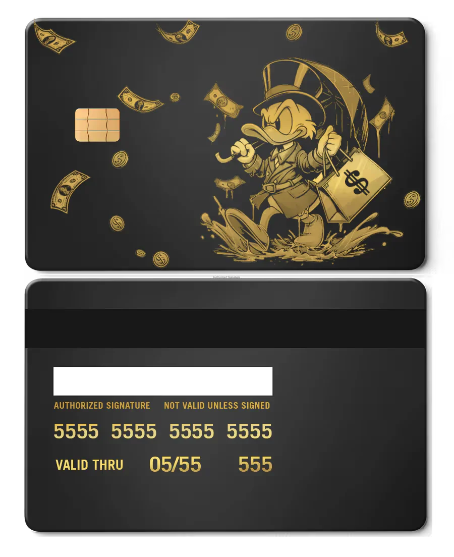 Scrooge Raining Cash Metal Card